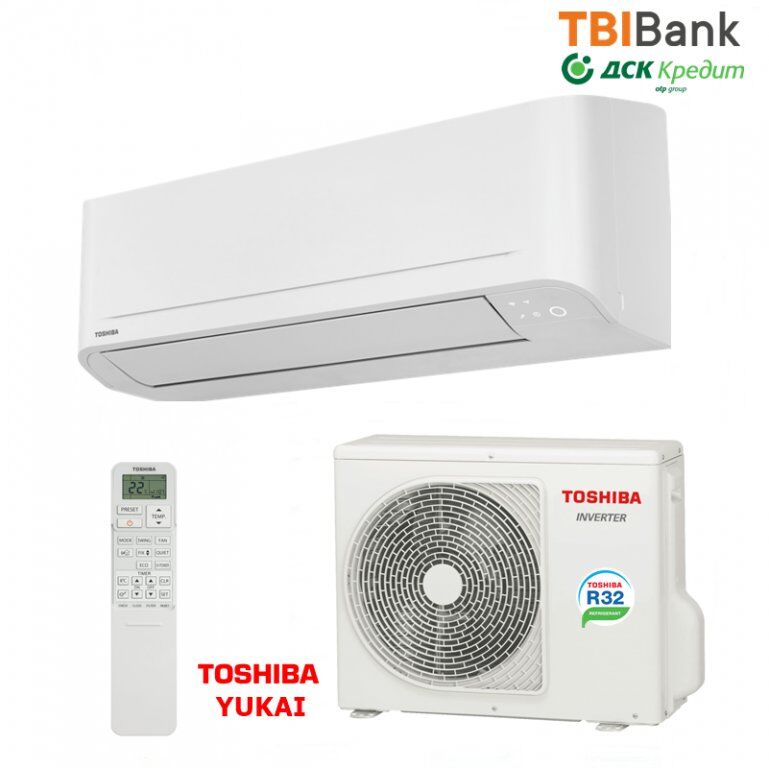 Инверторен климатик Toshiba Yukai RAS-B10E2KVG-E, 10000 BTU, A++
